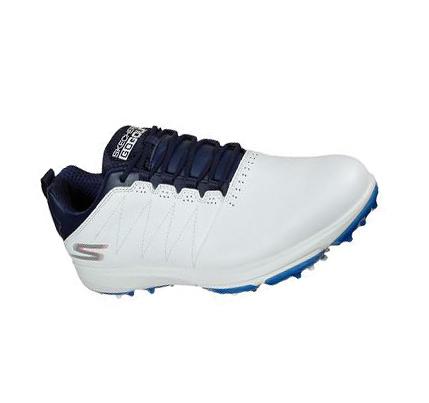 Női Skechers GO GOLF Pro 4 - Legacy Golf Cipő Fehér Sötétkék | HU3742A