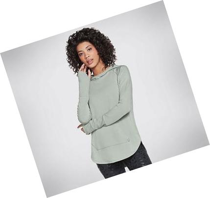 Női Skechers GO LOUNGE Awakened Kapucnis Pulóver Olivazöld | HU42690