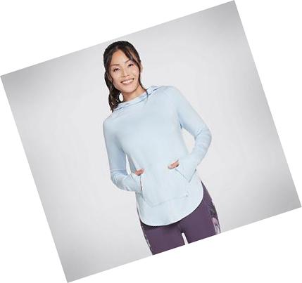 Női Skechers GO LOUNGE Awakened Kapucnis Pulóver Kék | HU4272L