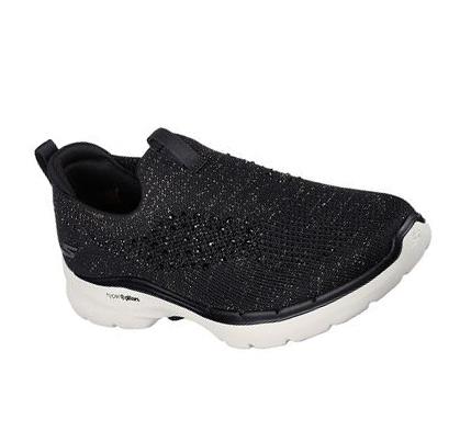 Női Skechers GO WALK 6 - Adalia Gyalogló Cipő Fekete | HU7169E