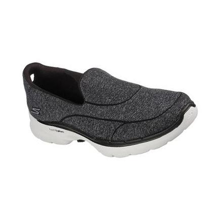 Női Skechers GO WALK 6 - Carice Gyalogló Cipő Fekete Fehér | HU7172B