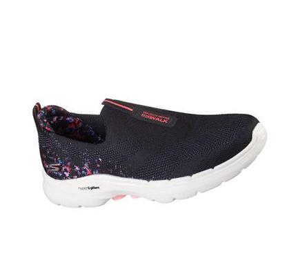 Női Skechers GO WALK 6 - Floral Sunrise Gyalogló Cipő Fekete Színes | HU5573X