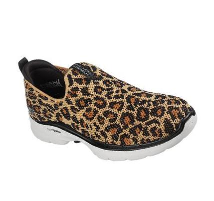 Női Skechers GO WALK 6 - Lynx Gyalogló Cipő Leopárd | HU56730