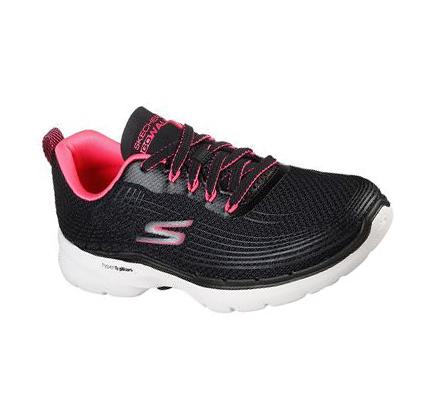 Női Skechers GO WALK 6 - Stunning Glow Gyalogló Cipő Fekete Rózsaszín | HU5723P