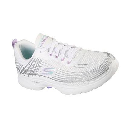 Női Skechers GO WALK 6 - Stunning Glow Gyalogló Cipő Fehér Színes | HU5798A
