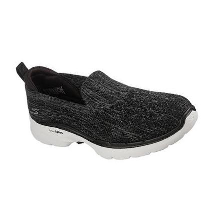 Női Skechers GO WALK 6 - Valerie Gyalogló Cipő Fekete Szürke | HU5823Q