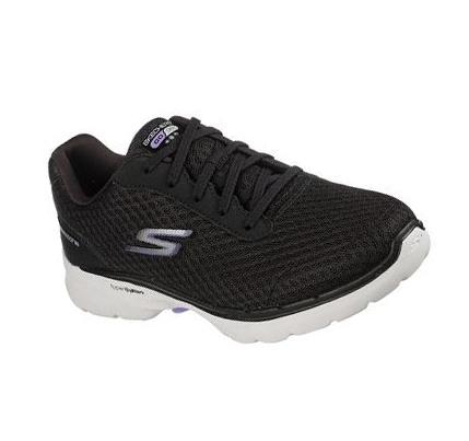 Női Skechers GO WALK 6 - Venecia Gyalogló Cipő Fekete Levendula | HUA473P
