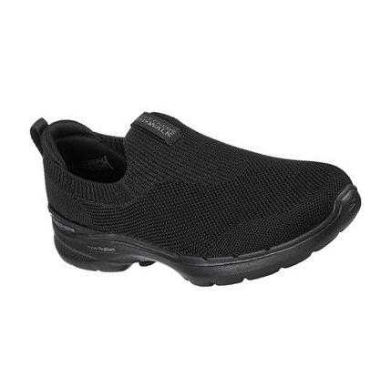 Női Skechers GO WALK 6 - Vibrant Smile Gyalogló Cipő Fekete | HU5898B