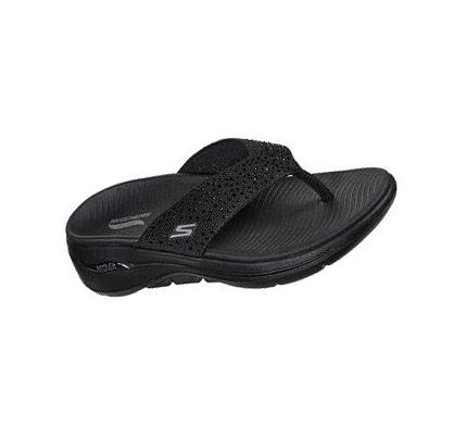 Női Skechers GO WALK Arch Fit - Dazzle Szandál Fekete | HU5501B