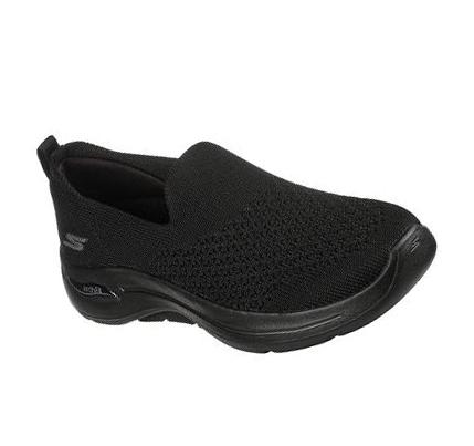 Női Skechers GO WALK Arch Fit - Delora Gyalogló Cipő Fekete | HU45638