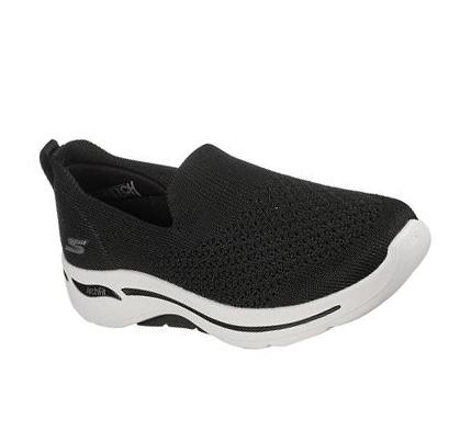 Női Skechers GO WALK Arch Fit - Delora Gyalogló Cipő Fekete Fehér | HU45880