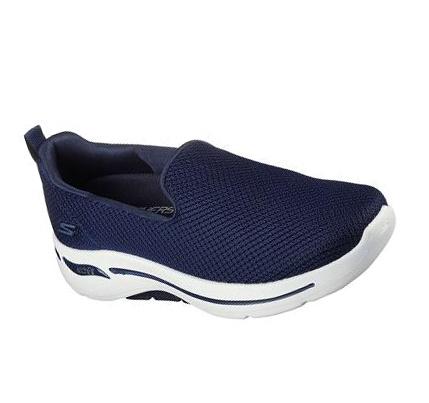 Női Skechers GO WALK Arch Fit - Grateful Gyalogló Cipő Sötétkék Fehér | HU4924S