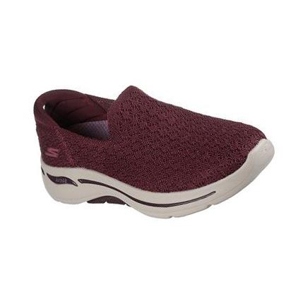 Női Skechers GO WALK Arch Fit Gyalogló Cipő Bordó | HU4788W