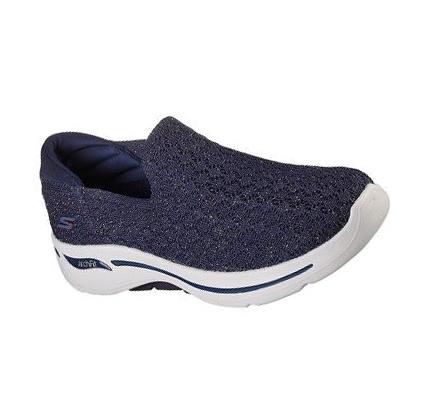Női Skechers GO WALK Arch Fit Gyalogló Cipő Sötétkék Szürke | HU49994