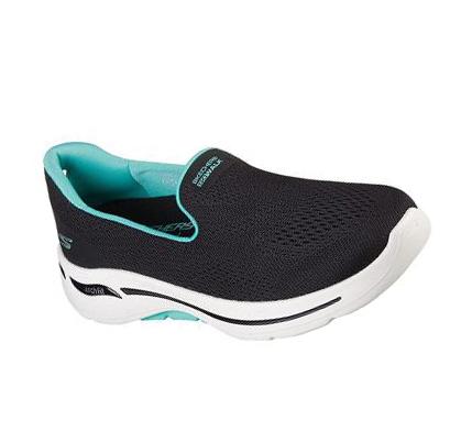 Női Skechers GO WALK Arch Fit - Imagined Gyalogló Cipő Fekete Türkiz | HU4638S