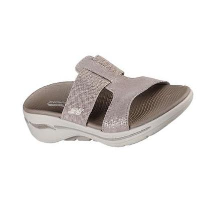 Női Skechers GO WALK Arch Fit - Lively Szandál Szürke Barna | HU5303Q