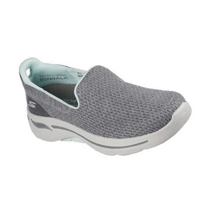 Női Skechers GO WALK Arch Fit - Our Earth Gyalogló Cipő Szürke | HUI330W