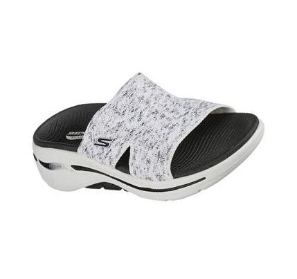 Női Skechers GO WALK Arch Fit - Sweet Bliss Szandál Fehér Fekete | HU5353D