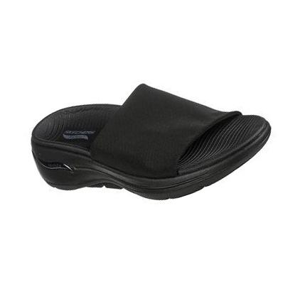 Női Skechers GO WALK Arch Fit - Sweet Daze Szandál Fekete | HU5351G