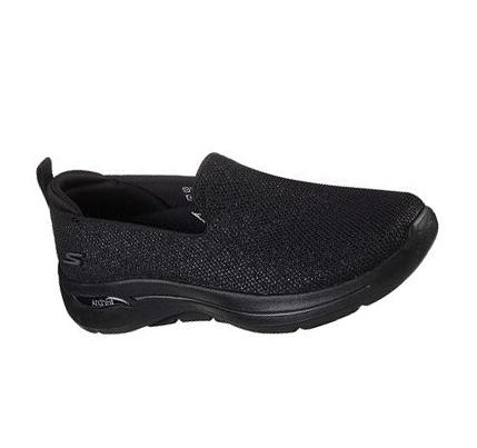 Női Skechers GO WALK Arch Fit - Vividly Gyalogló Cipő Fekete | HU4738L