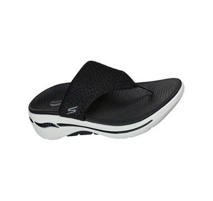 Női Skechers GO WALK Arch Fit - Weekender Szandál Fekete Fehér | HU5442L
