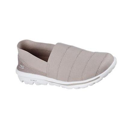 Női Skechers GO WALK Classic - Gracious Joy Gyalogló Cipő Szürke Barna | HUI738B