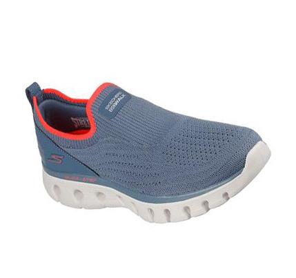 Női Skechers GO WALK Glide-Step Flex - Dazzling Joy Slip Ons Kék Korall | HU4913Q