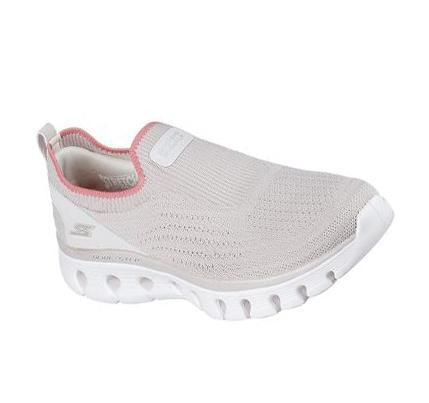 Női Skechers GO WALK Glide-Step Flex - Dazzling Joy Slip Ons Szürke Barna Rózsaszín | HU4938A