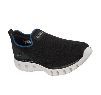 Női Skechers GO WALK Glide-Step Flex - Dazzling Joy Slip Ons Fekete Kék | HU50490