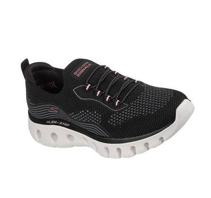 Női Skechers GO WALK Glide-Step Flex - Silver Spirit Slip Ons Fekete Rózsaszín | HU5013G