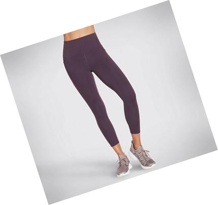 Női Skechers GO WALK HW 7/8 Leggings Sötétlila | HU6259E