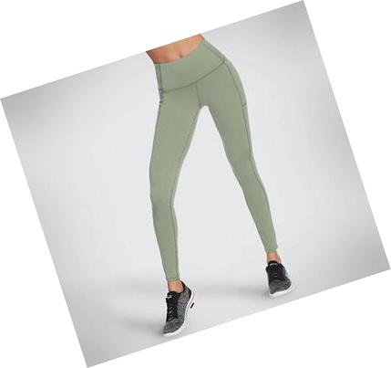 Női Skechers GO WALK HW Leggings Zöld | HU63190