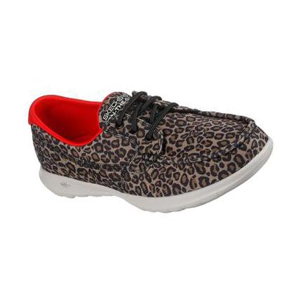 Női Skechers GO WALK Lite - So Purrty Slip Ons Leopárd | HUI813E