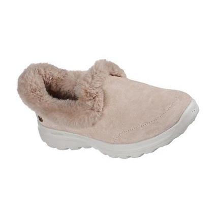 Női Skechers GO WALK Lounge - Refresh Papucs Bézs | HU60173