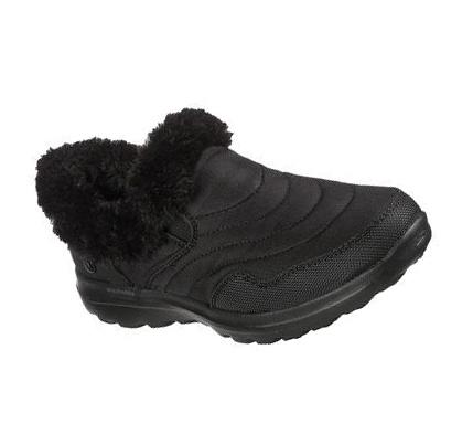 Női Skechers GO WALK Lounge - Restore Papucs Fekete | HU6005Q