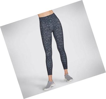 Női Skechers GO WALK Midnight Leopard 7/8 HW Leggings Sötétkék | HU5659D