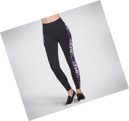 Női Skechers GO WALK Orchid Bloom HW Leggings Fekete | HU5697P