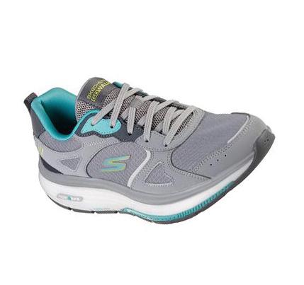 Női Skechers GO WALK Workout Walker Gyalogló Cipő Szürke Türkiz | HU61238