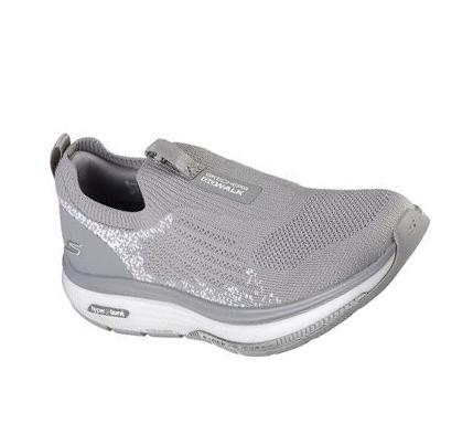 Női Skechers GO WALK Workout Walker - Quick Motion Gyalogló Cipő Szürke | HUI7170