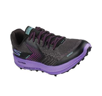 Női Skechers GOrun Razor Trail Trail Futócipő Fekete Lila | HU7234L