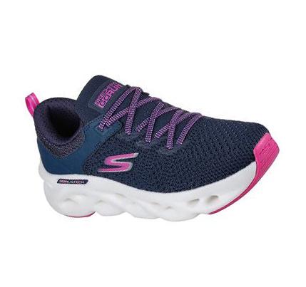 Női Skechers GOrun Swirl Tech - Dash Charge Edzőcipő Sötétkék | HU7297D