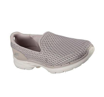 Női Skechers GOwalk 6 - Big Splash Gyalogló Cipő Szürke Barna | HU6348W