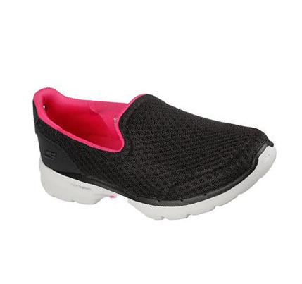 Női Skechers GOwalk 6 - Big Splash Gyalogló Cipő Fekete Rózsaszín | HU73198