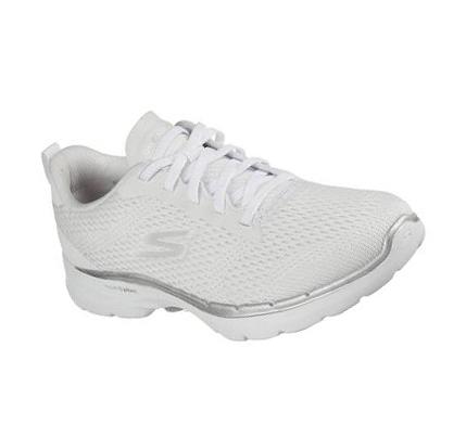 Női Skechers GOwalk 6 - Bold Vision Gyalogló Cipő Fehér | HU73440