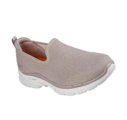 Női Skechers GOwalk 6 - Clear Virtue Gyalogló Cipő Bézs | HU7347B