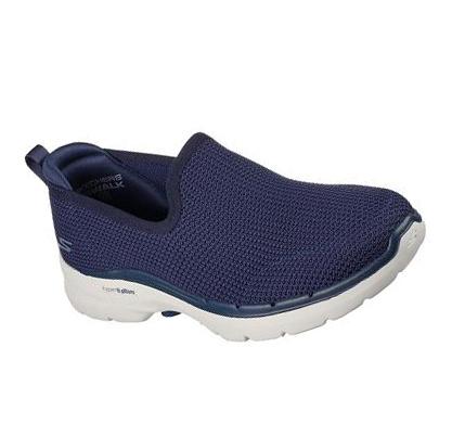 Női Skechers GOwalk 6 - Clear Virtue Gyalogló Cipő Sötétkék | HU73590