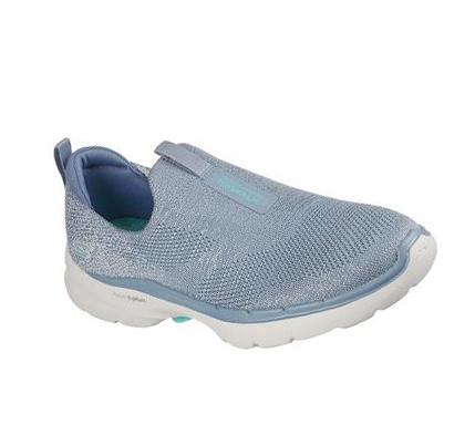 Női Skechers GOwalk 6 - Glimmering Gyalogló Cipő Kék Türkiz | HU7384A