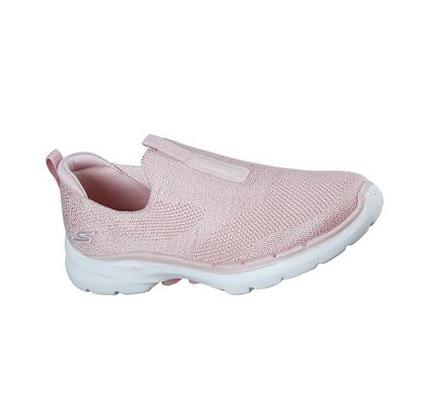 Női Skechers GOwalk 6 - Glimmering Gyalogló Cipő Világos Rózsaszín | HU7394S