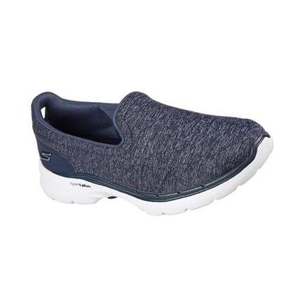 Női Skechers GOwalk 6 - Grand Horizon Gyalogló Cipő Sötétkék Fehér | HU6448A