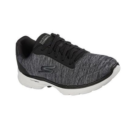 Női Skechers GOwalk 6 - Magic Melody Gyalogló Cipő Fekete Fehér | HU6473Q